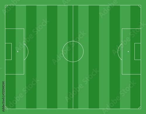 Soccer Field , Top View with pattern bar, Standard football field, scaled down
