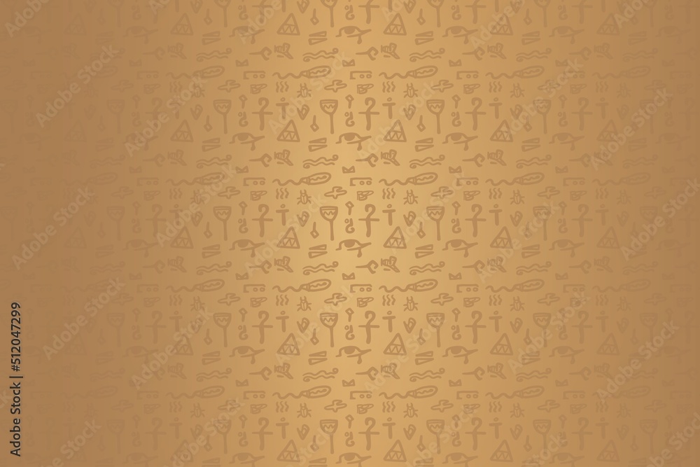 abstract hieroglyphs in ancient Egyptian style vector background - obrazy, fototapety, plakaty 