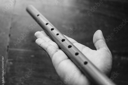 Photo vintage wooden flute