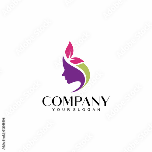 Beauty salon logo design vector template
