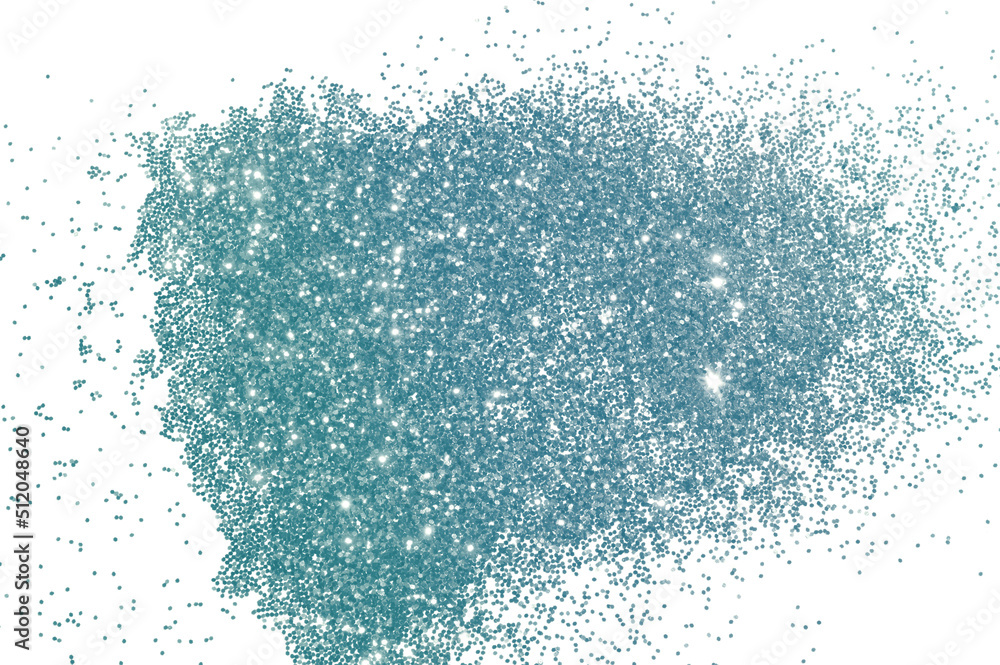 Blue glitter sparkle on white background with place for your text Blue glitter sparkle on white background with place for your text