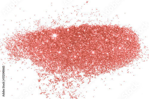 Pink glitter on white background for your design