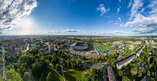 Tychy panorama.  Widok na stadion piłki nożnej oraz stadion lekkoatletyczny © tomasz horowski