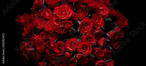 Fototapeta Naklejka Na Ścianę i Meble -  Red roses vintage grunge background