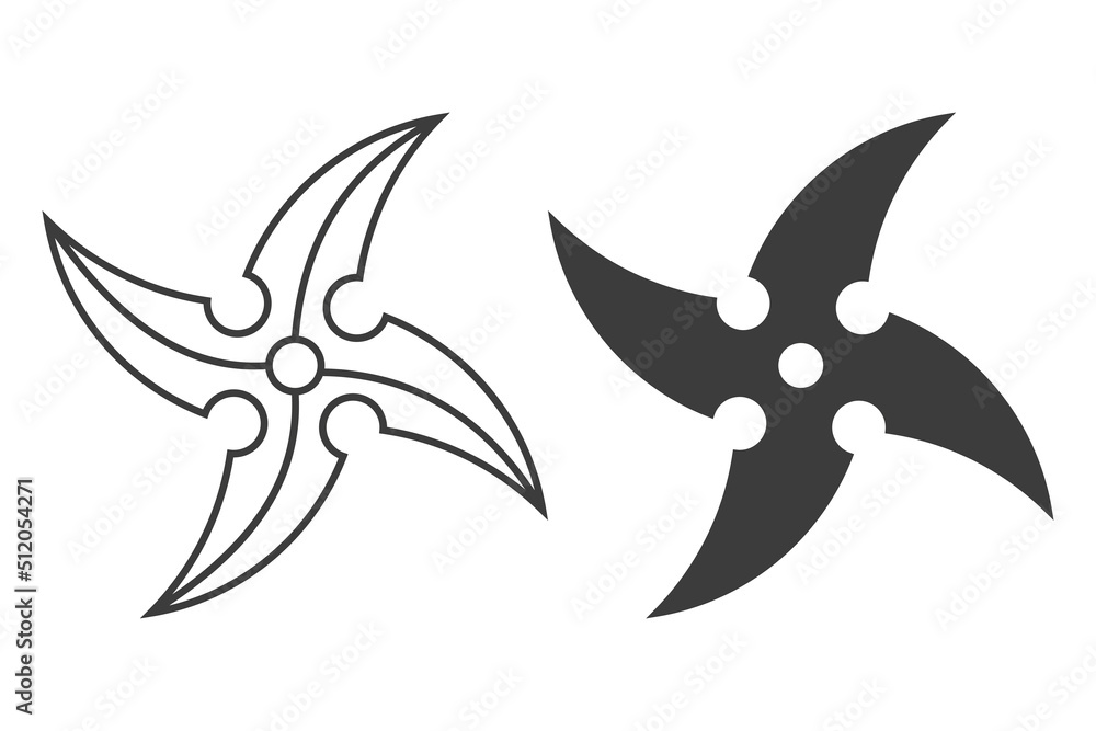 Ninja star vector icon isolated on a white background. Ninja star vector icon isolated on a white background.