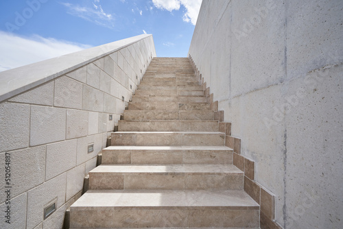 Stone stairs leading up to the sky