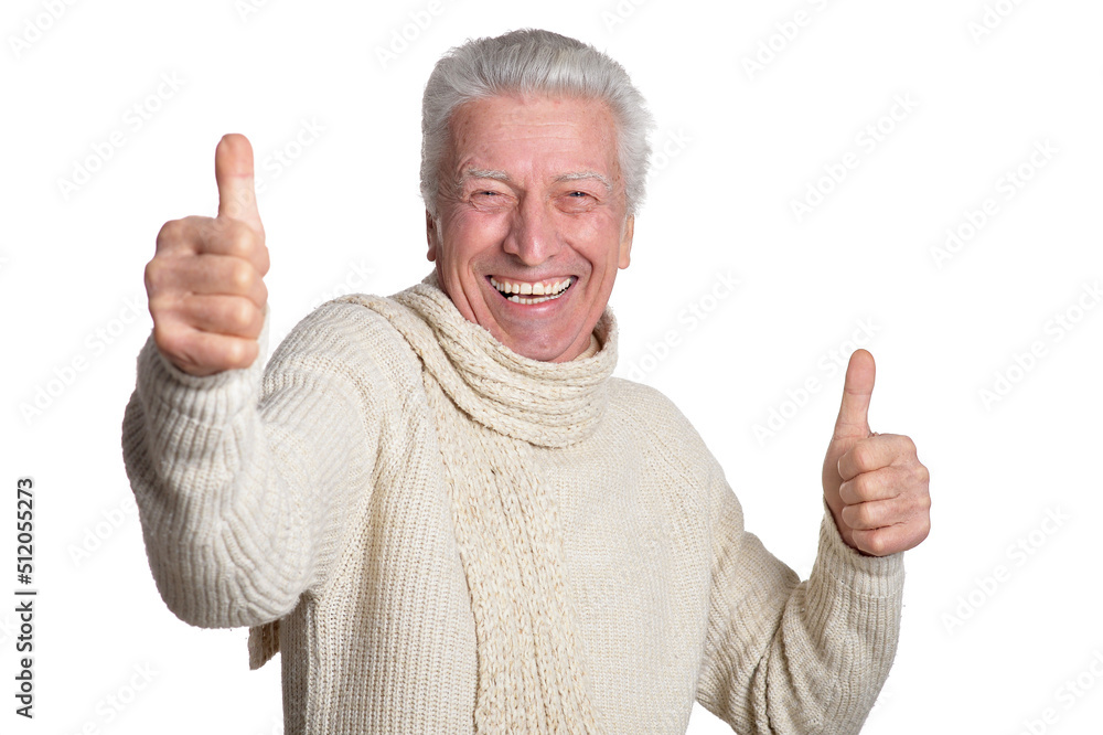 Portrait of confident senior man showing thumbs up Portrait of confident senior man showing thumbs up