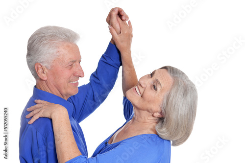 happy senior couple dancing
