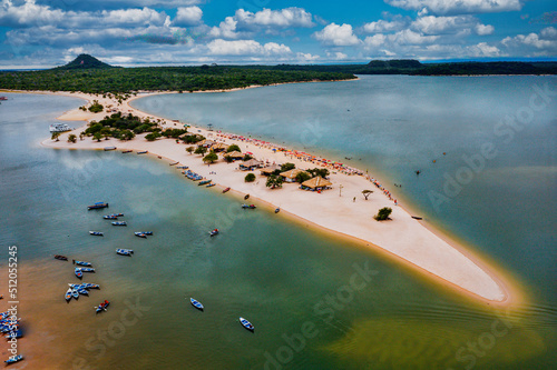 Long sandy beach in Alter do Chao along the Amazon River, Para, Brazil photo