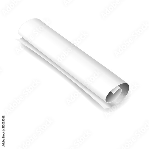 White roll of paper isolated on a white background
