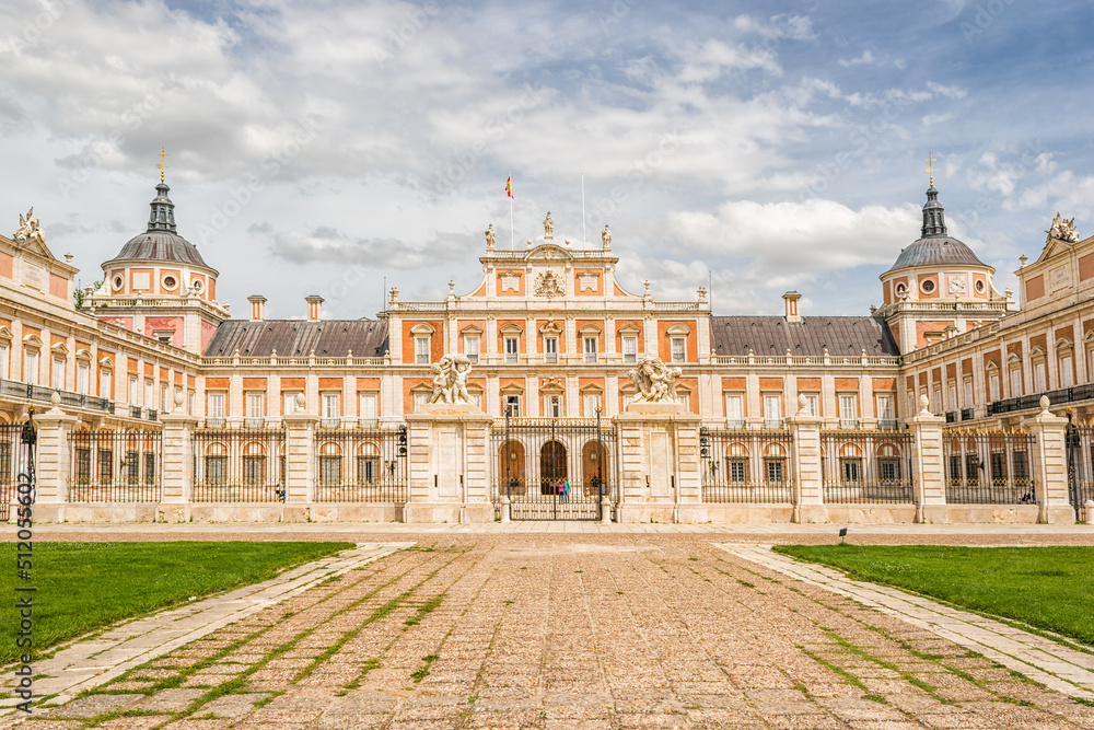 Royal Palace of Aranjuez. Begun to build in the 16th century, considered an asset of cultural interest. Main façade.