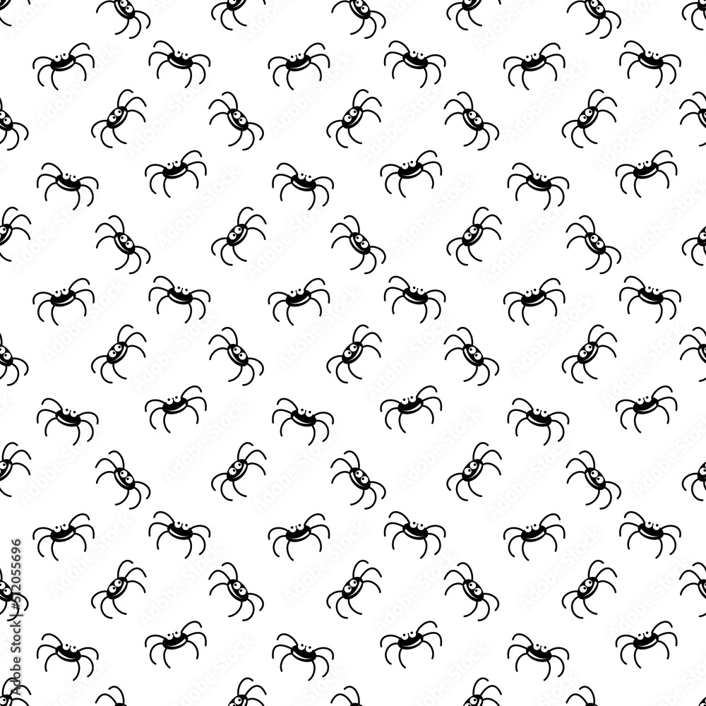 Fototapeta premium Seamless background pattern with black spider