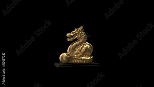 Chinese Golden Dragon animation. Full Hd 1920×1080. 8 second long video clip.

Alpha Channel video. photo