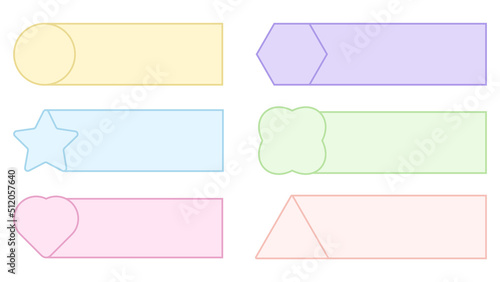 collection set of cute colorful shape banner decoration making tape, ribbon, and bow perfect for the planner, journal, notepad, memo, and reminder. cute and simple illustration for your design