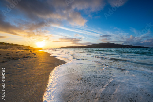 Sunset at Luskentyre Beach, Isle of Harris, Outer Hebrides, Scotland photo