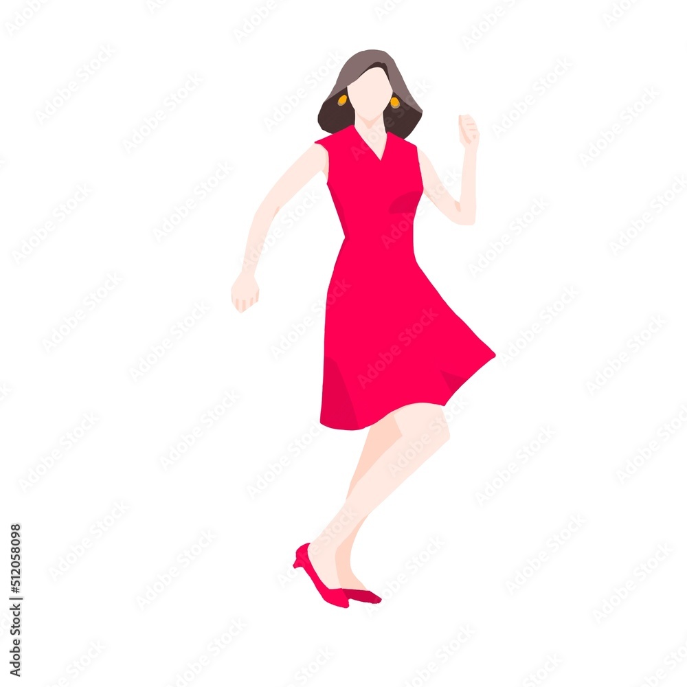 ダンスをするワンピースの女性 ダンスをするワンピースの女性