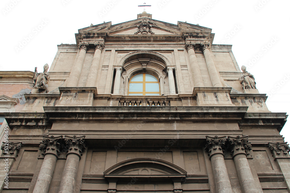 baroque church (san agostino) in catania in sicily (italy) baroque church (san agostino) in catania in sicily (italy)