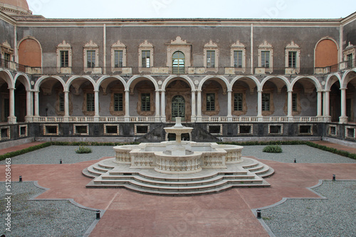 Картината върху платно benedictine monastery in catania in sicily (italy)