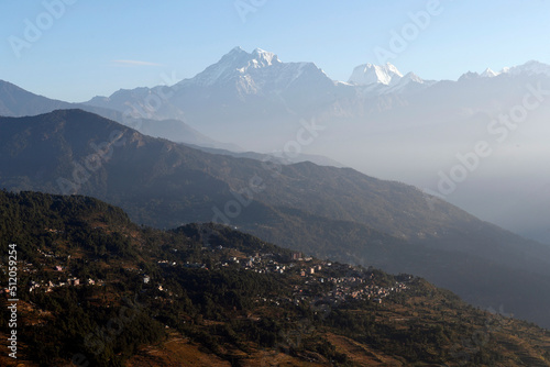 Gaurishankhar mountain seen from Charikot, Nepal, Himalayas photo