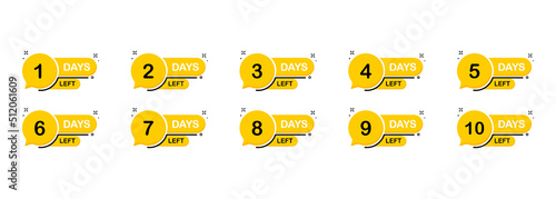 Countdown set icon. Banner with days left text Vector illustration. A few days before an important event, a holiday, the end of a discount. Vector line icon for Business and Advertising