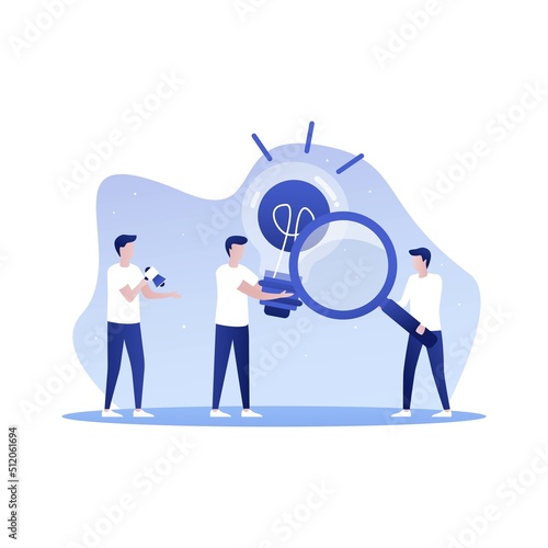 Development of financial strategies. Searching for new ideas, network promotion, teamwork vector illustration.