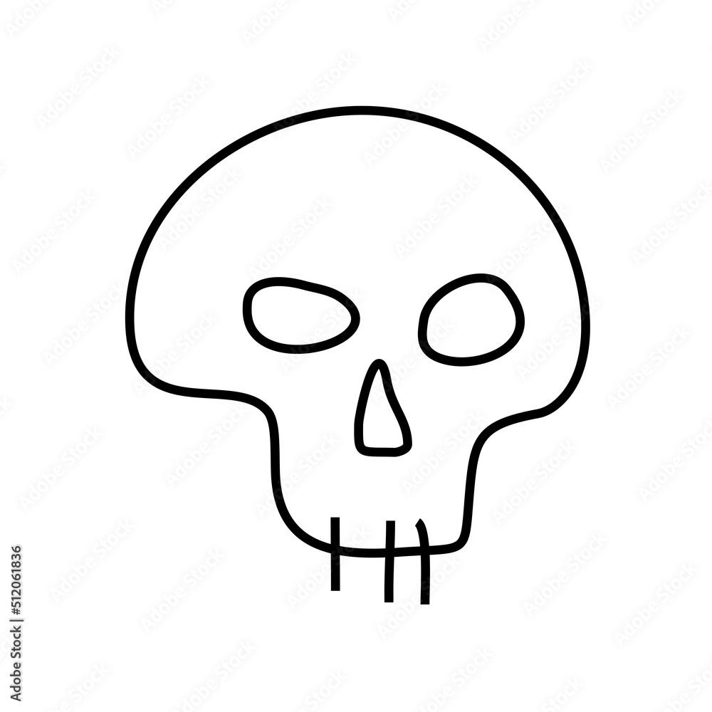 skull halloween icon - thin line vector illustration. fear, horror and death. october holiday skull halloween icon - thin line vector illustration. fear, horror and death. october holiday