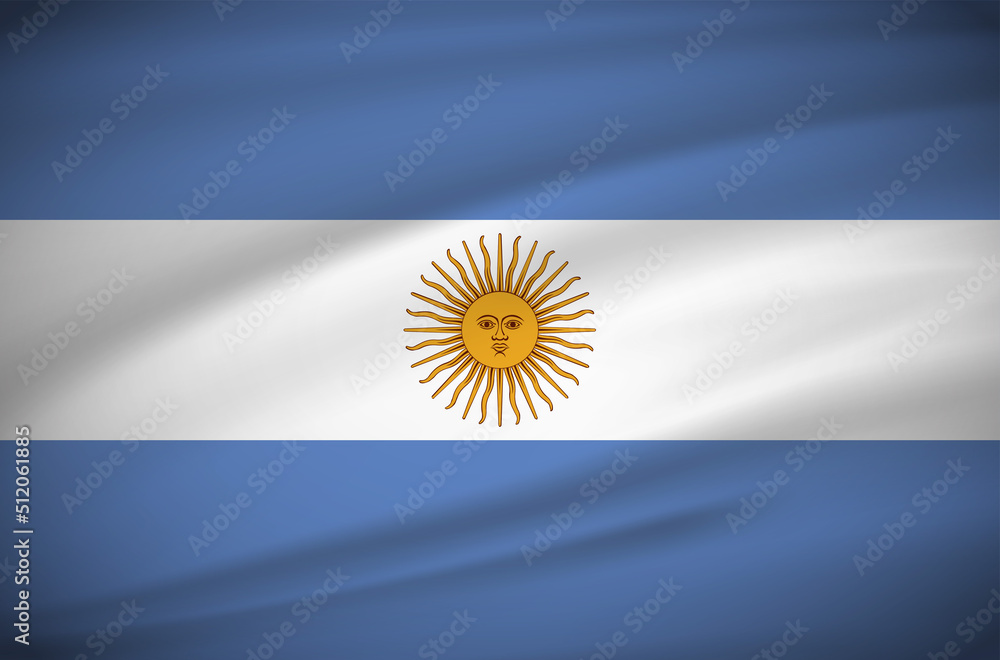 Realistic Wavy Argentina flag background vector. Argentina Independence Day Vector Illustration