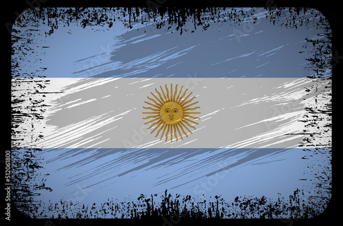 Wavy Argentina flag background vector with brush stroke style. Argentina Independence Day Vector Illustration.