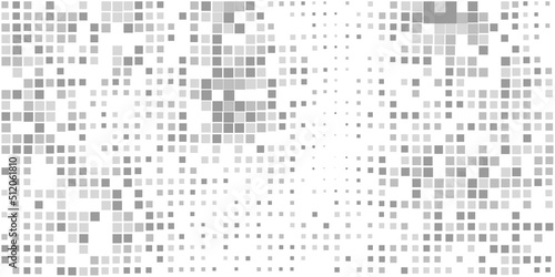 Abstract Black and White 3D Slightly Wavy Sqaures Surface Pattern with Random Sizes and Changing Shades of Grey - Geometric Mosaic Texture - Generative Art, Vector Background Design