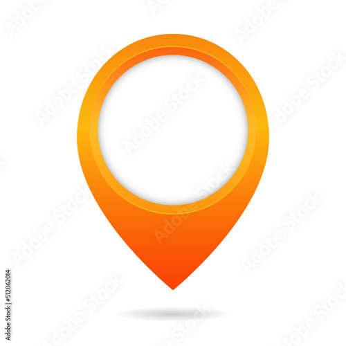 Orange map Point. Location.