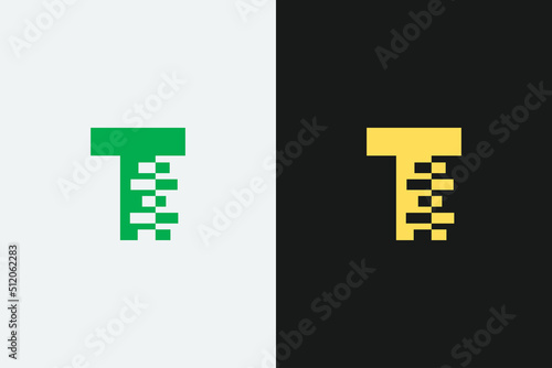 T letter iconic transformation shape vector logo design. Creative brand logo illustration. T typography abstract text vector design. T Initial style letter mark logo.
