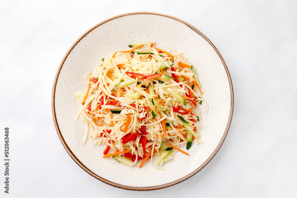 Cut salad on a white background Cut salad on a white background