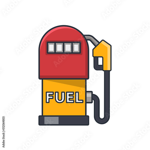 Collection colored thin icon of gas station , energy business concept vector illustration.