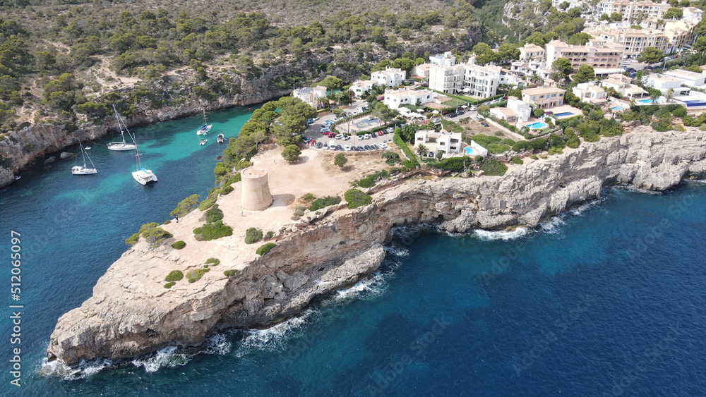 Aerial view of Majorca coastline