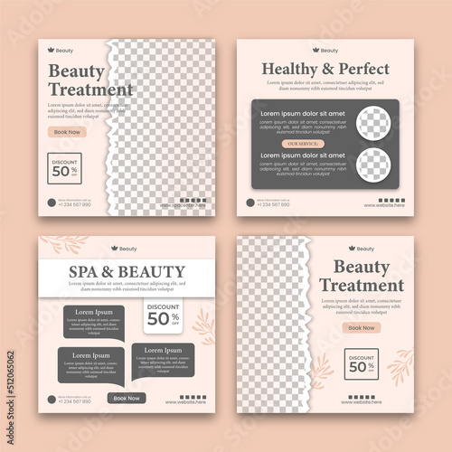 Beauty and spa social media post template