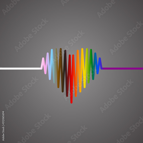 Heart cardiogram icon vector. Heart color symbol. Vector illustration.