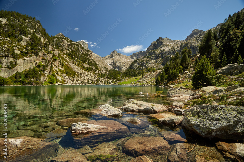 High mountain lake in the Aiguestortes and Sant Maurici National Park