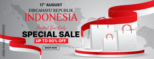 indonesian independence day sale banner design template. vector illustration