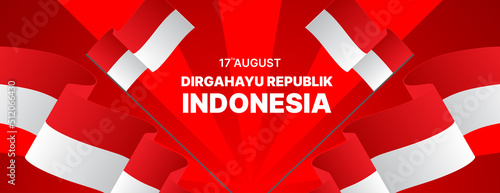 Obraz na plátne indonesian independence day background with flag