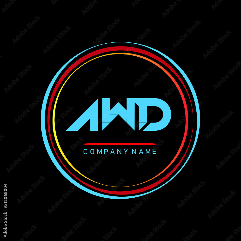 Awd A W D Letter Logo Design With Circle Round Shape Awd Alphabet Logo Design Monogram Awd 5275