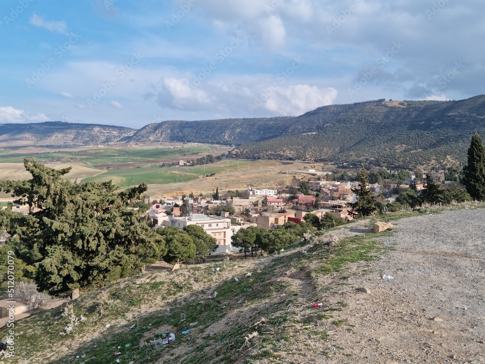 A beautiful small town under the mountains among nature Qartoufa in Tiaret