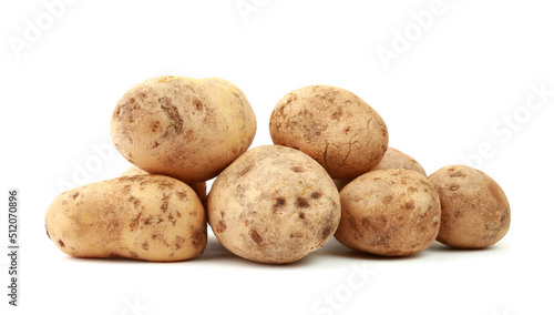 Potatoes isolated on white background with clipping path	