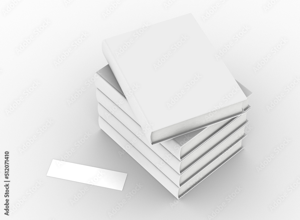 template empty book mockup set white background.