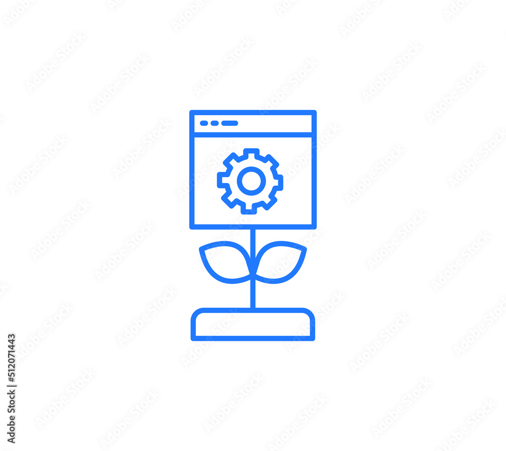 Web sitting line icon isolated vector Web sitting line icon isolated vector