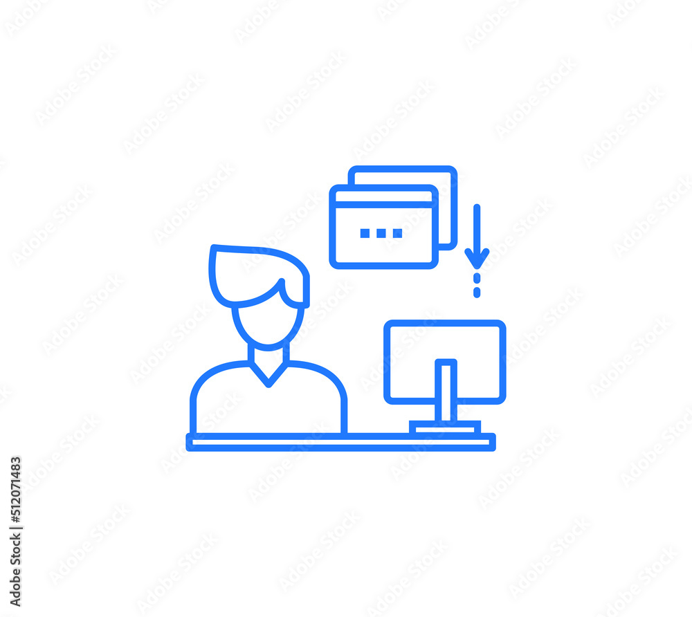 File download computer icon on white background. File download computer icon on white background.