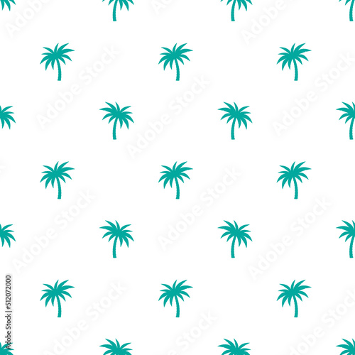 Palm trees seamless pattern. Palm trees on a white background.