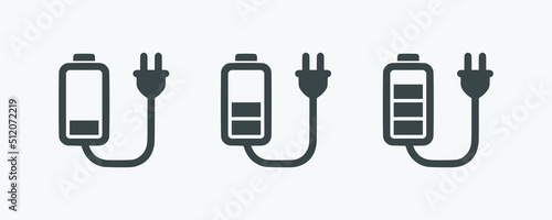 Battery charger icon. Battery charger vector symbol. Linear style sign for mobile concept and web design. Battery charger symbol illustration.