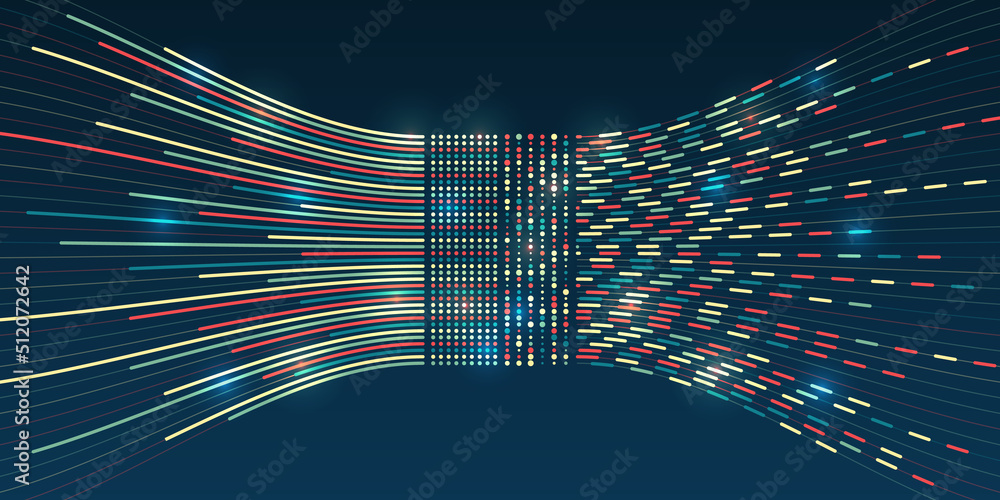 Visualization of Sorting data, Abstract processing of information flow ...