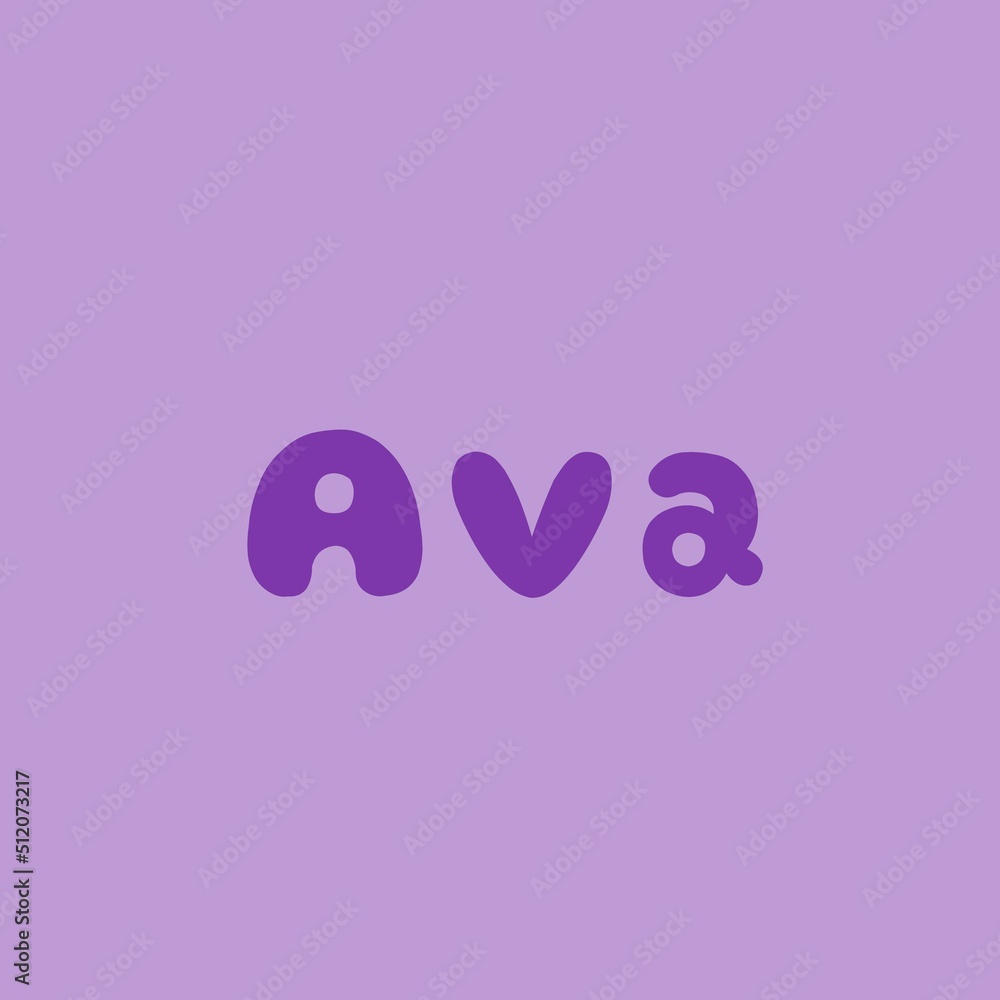The female name is Ava. Background with the inscription - Sofia. A ...