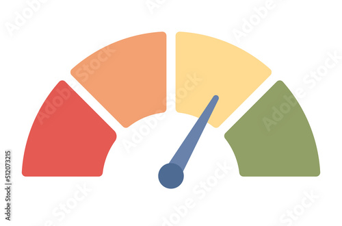 Credit score icon. Speedometer sign. Vector flat illustration 